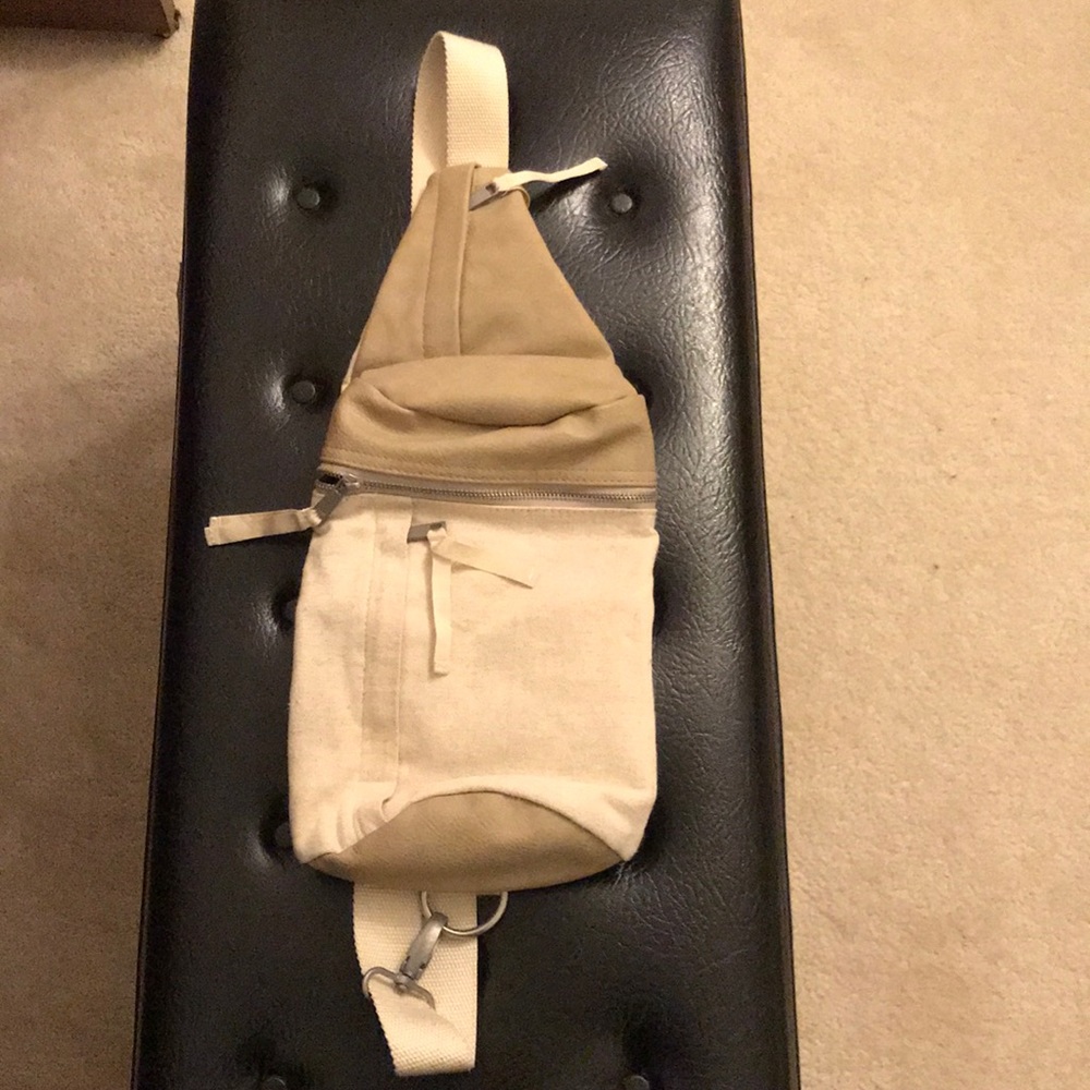 Crossbody Canvas / Faux Leather Bag New